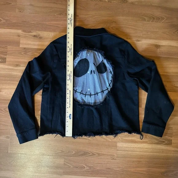 Disney Jack Skellington Black Denim Jacket The Nightmare Before Christmas - Picture 8 of 9